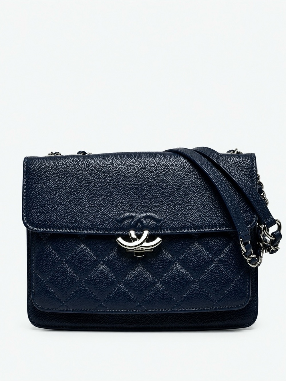 Chanel Navy Quilted Leather Shoulder Bag